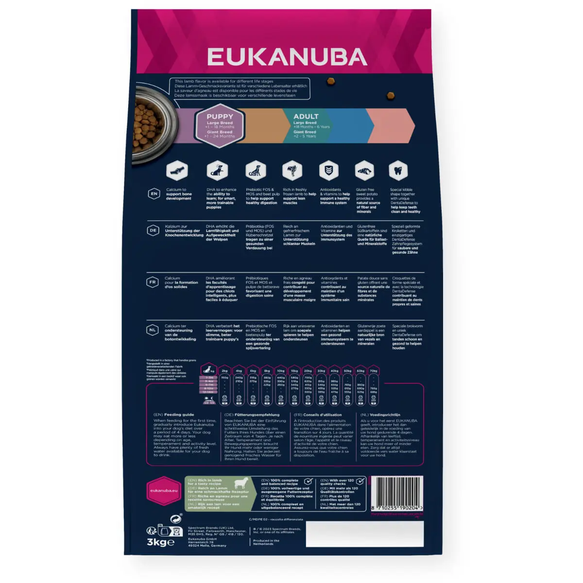 EUKANUBA Grain Free Puppy Large Breed, L-XL, Miel, hrana uscata fara cereale caini junior, 12kg - Image 3