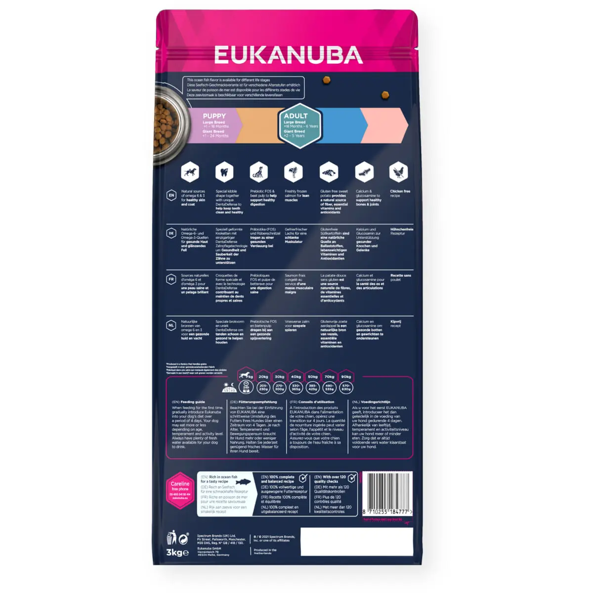 EUKANUBA Grain Free Adult Large Breed, L-XL, Peste, hrana uscata fara cereale caini, 12kg - Image 3