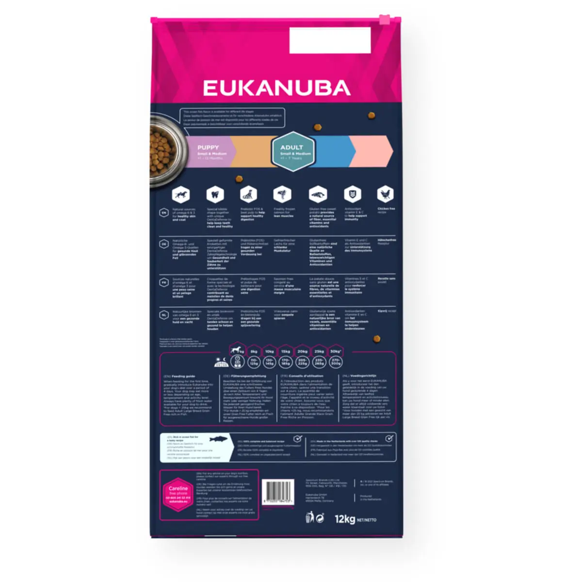 EUKANUBA Grain Free Adult Small & Medium Breed, S-M, Peste, hrana uscata fara cereale caini, 12kg - Image 3