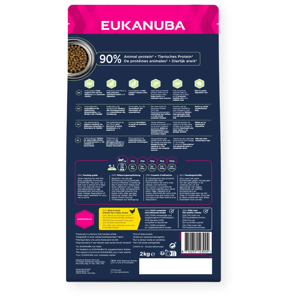 EUKANUBA Hairball Control, Pui, hrana uscata pisici, limitarea ghemurilor de blana, 10kg - Image 3