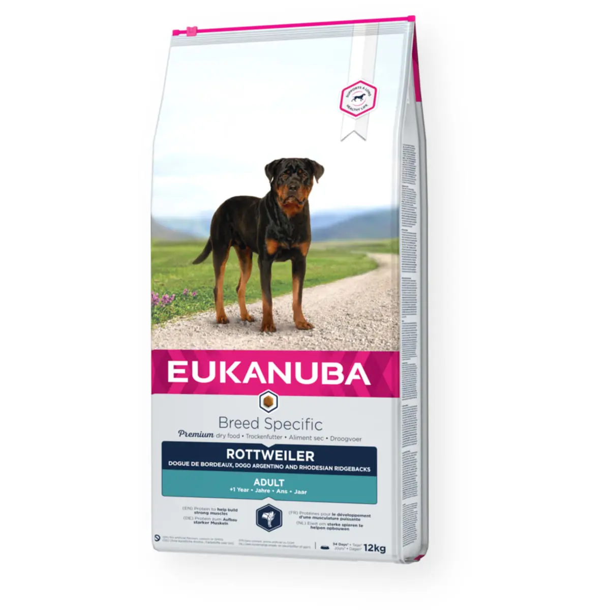 EUKANUBA Breed Specific Rottweiler, M-XL, Pui, hrana uscata caini, 12kg