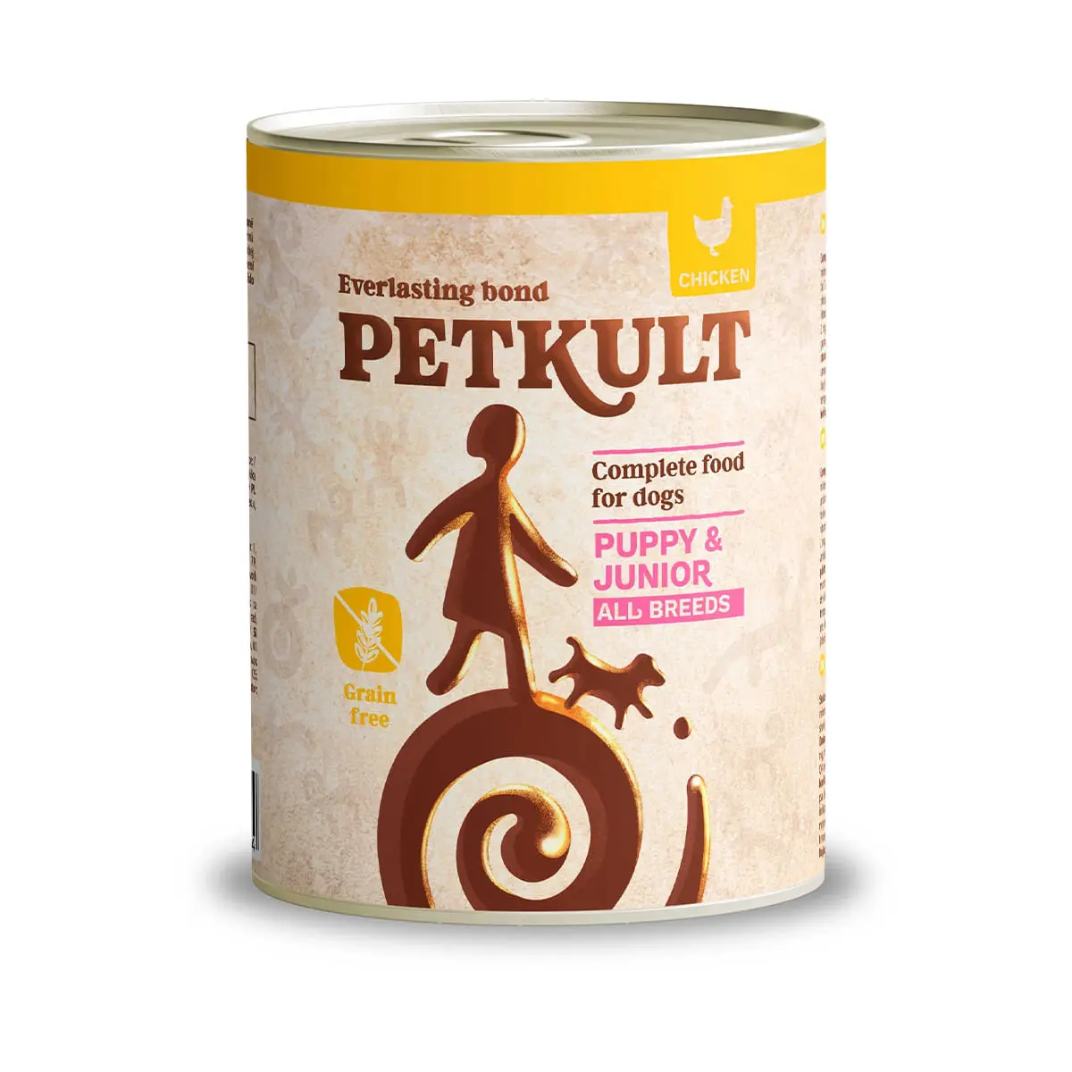 PETKULT Grain Free Junior, Pui, conserva hrana umeda fara cereale caini junior, 800g
