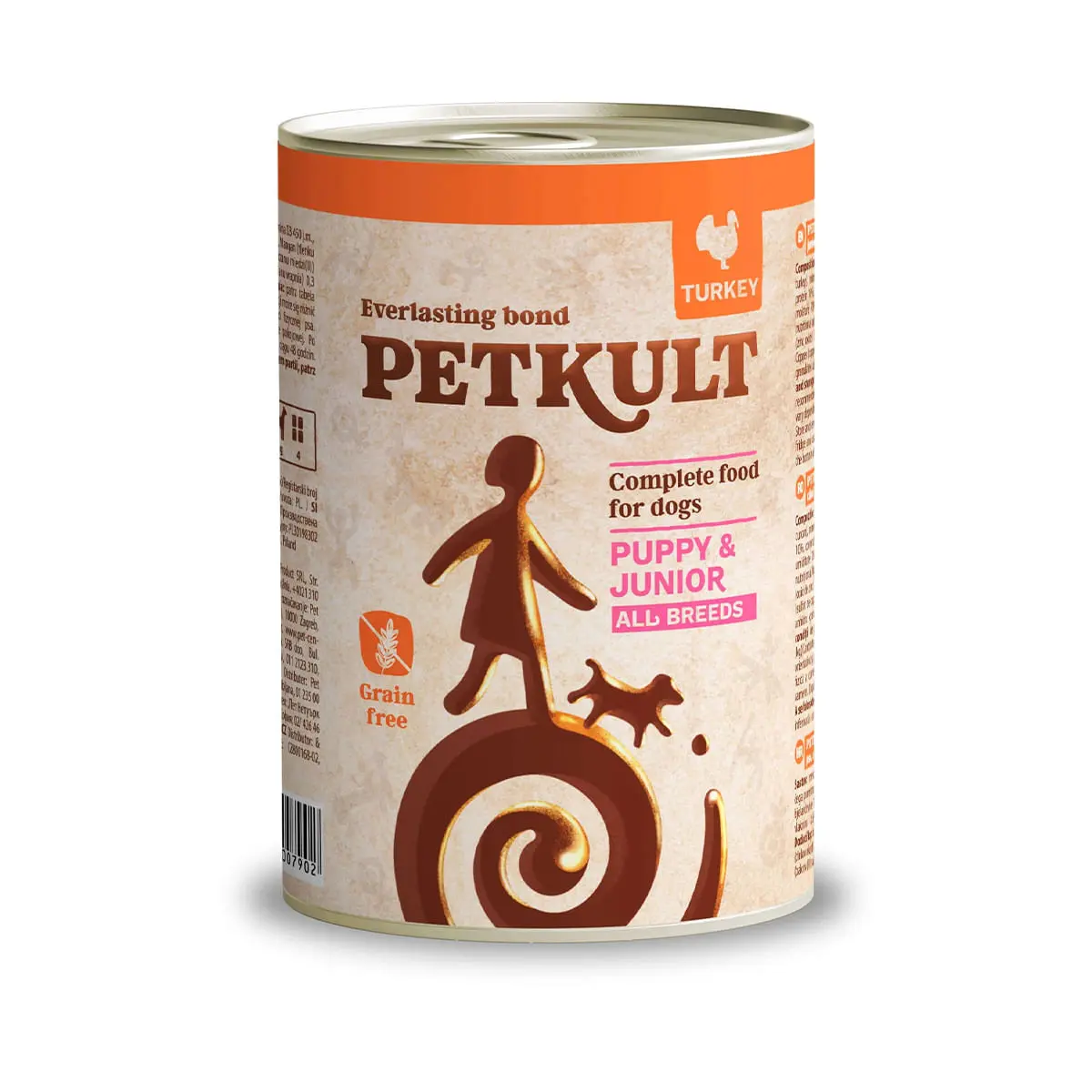 PETKULT Grain Free Junior, Curcan, conserva hrana umeda fara cereale caini junior, 400g