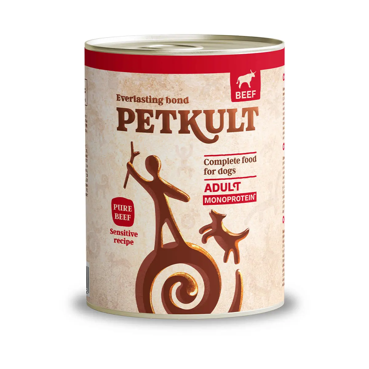 PETKULT Monoprotein Sensitive, Vita si Orez brun, conserva hrana umeda monoproteica fara cereale caini, 800g