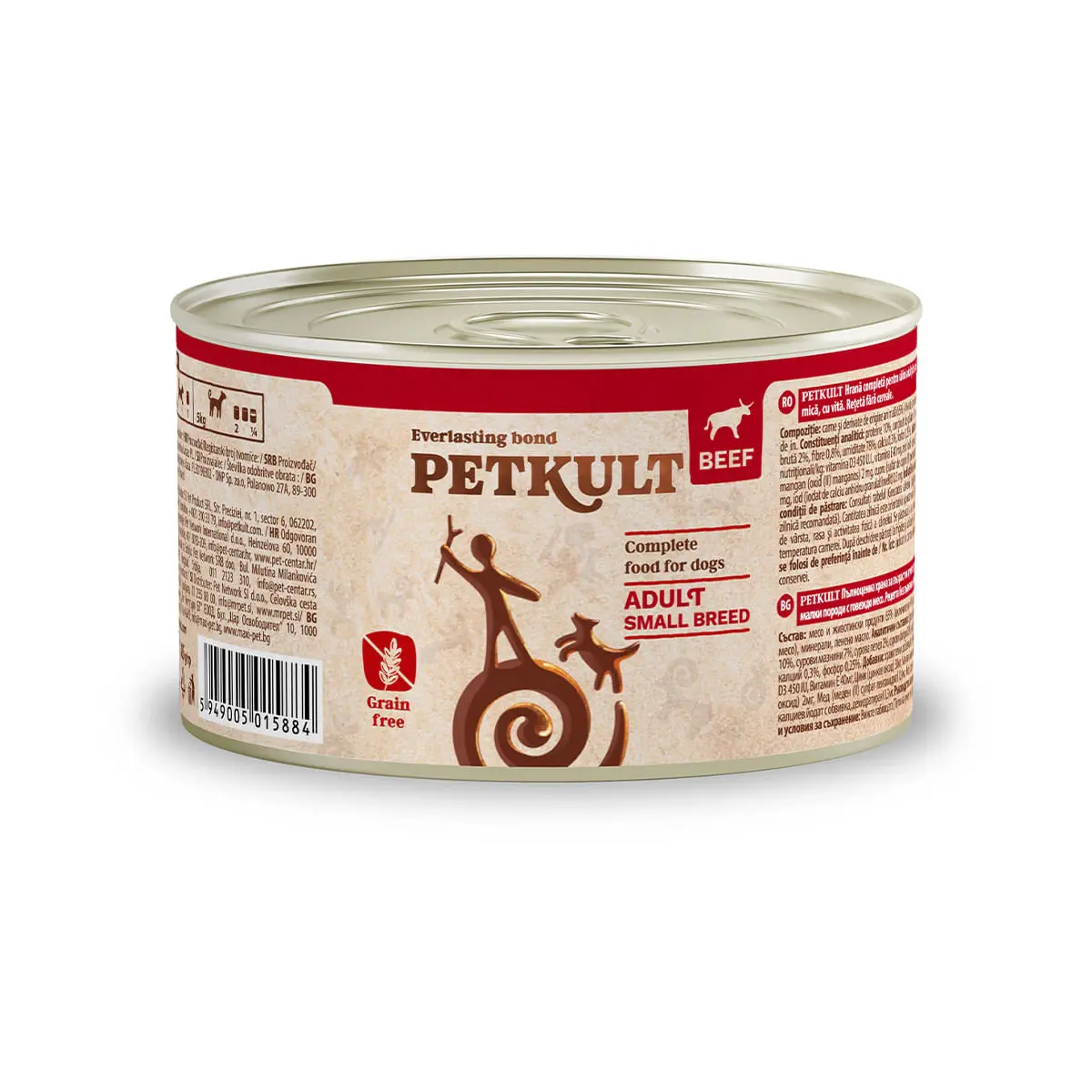 PETKULT Grain Free Mini Adult, Vita, conserva hrana umeda fara cereale caini, 185g