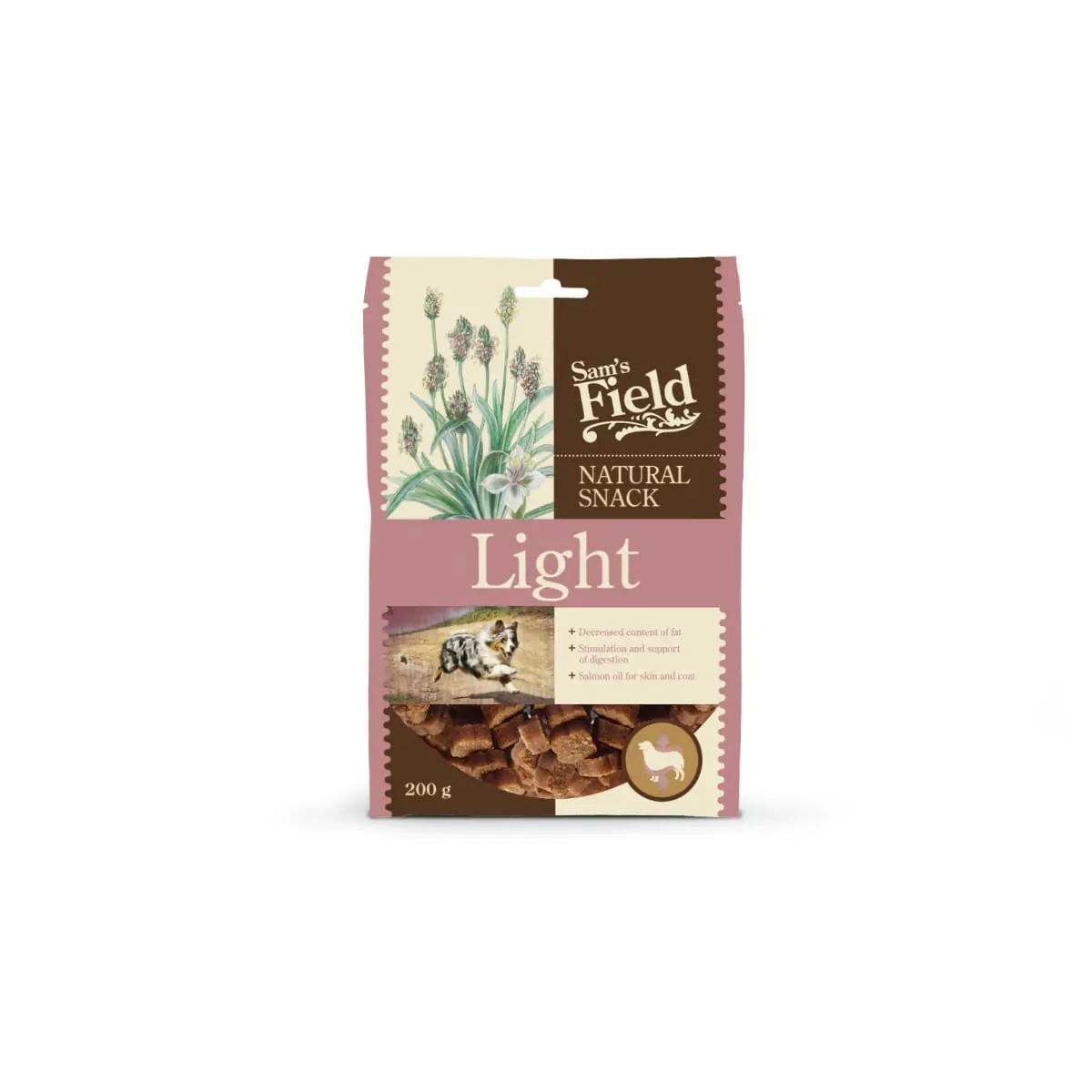 SAM'S FIELD Natural Snack Light, XS-XL, Pui, punguta recompense caini, obezitate, 200g - Image 2
