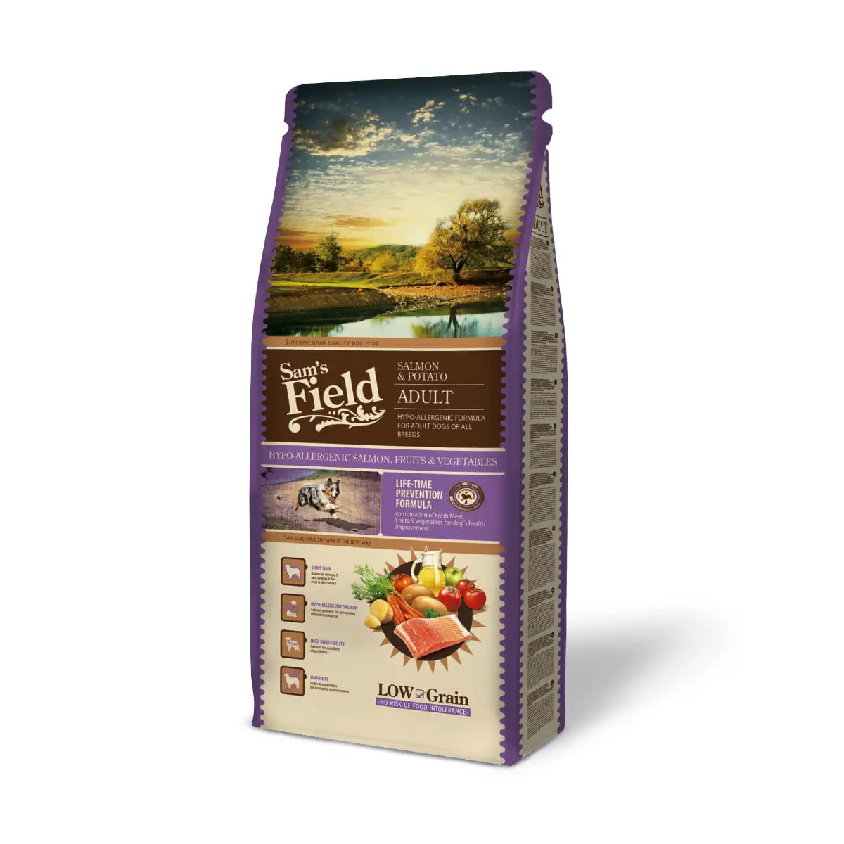 SAM'S FIELD Fresh, XS-XL, Somon si Cartofi, hrana uscata continut redus cereale caini, alergii, 13kg - Image 2
