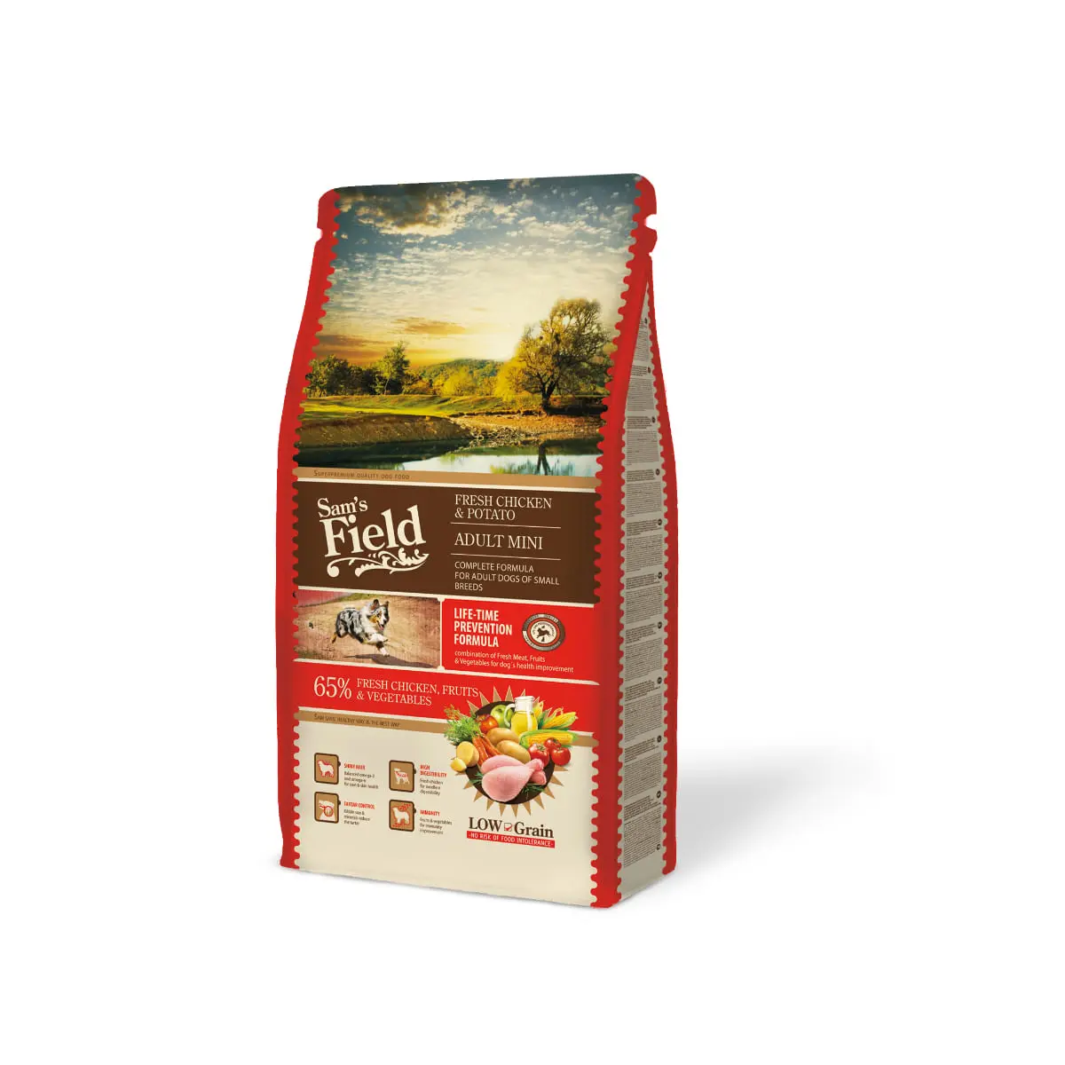 SAM'S FIELD Fresh Adult Mini, XS-S, Pui si Cartofi, hrana uscata continut redus cereale caini, 8kg - Image 2