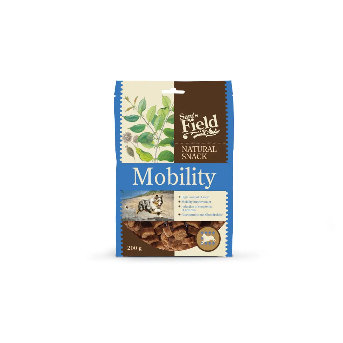 SAM'S FIELD Natural Snack Mobility, XS-XL, Pui, punguta recompense caini, sistem articular, 200g - Image 2
