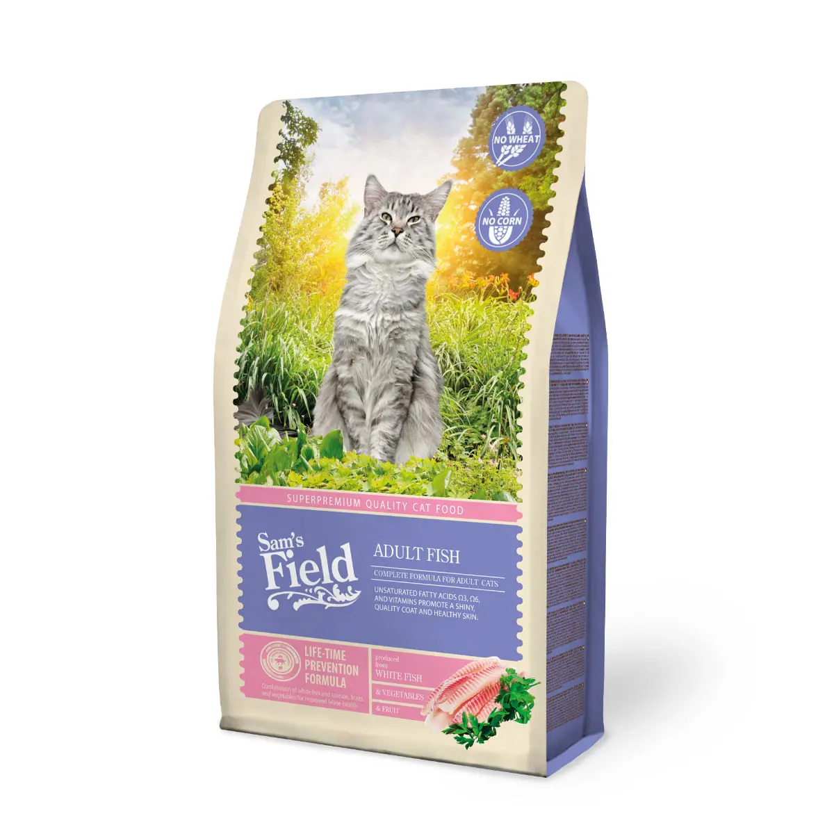 SAM'S FIELD, Peste alb si Somon, hrana uscata pisici, 2.5kg