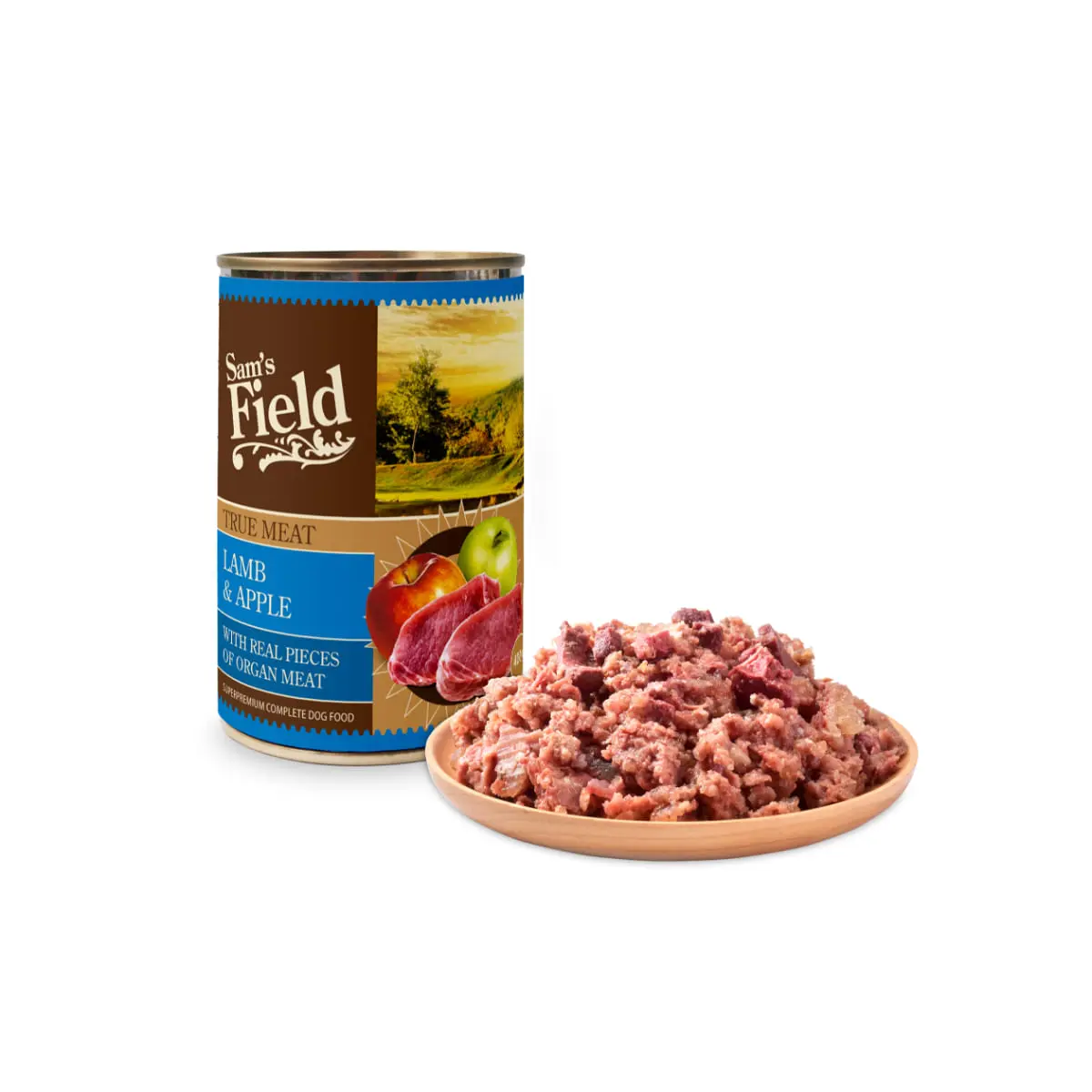 SAM'S FIELD True Meat, XS-XL, Miel si Mar, conserva hrana umeda fara cereale caini, (in aspic), 400g - Image 3