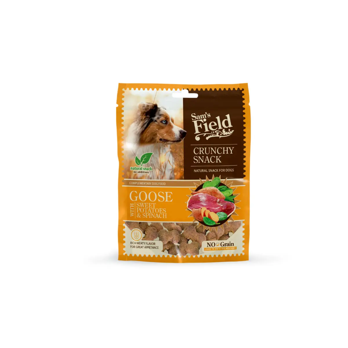 SAM'S FIELD Crunchy Snack, XS-XL, Gasca si Cartof Dulce, punguta recompense fara cereale caini, 200g - Image 2