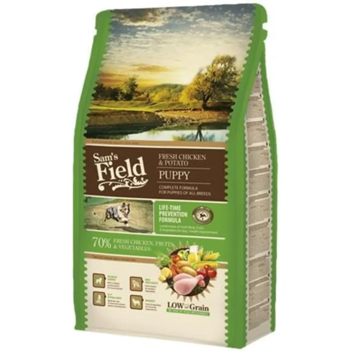 SAM'S FIELD Fresh Puppy, XS-XL, Pui si Cartofi, hrana uscata continut redus cereale caini junior, 2.5kg