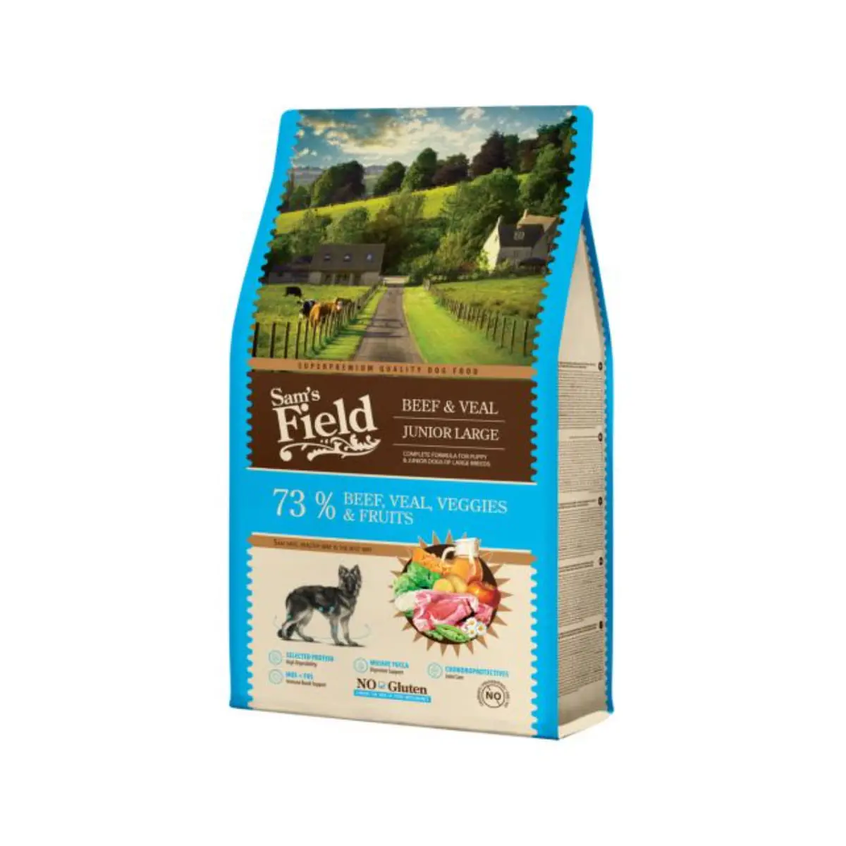 SAM'S FIELD Junior, XS-XL, Vita si Vitel, hrana uscata caini junior, 13kg - Image 2