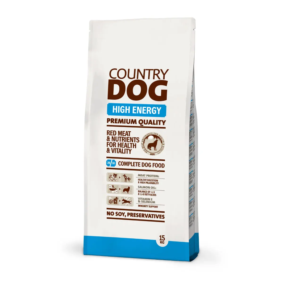 COUNTRY DOG FOOD High Energy, XS-XL, Pui, hrana uscata caini, activitate intensa, 15kg