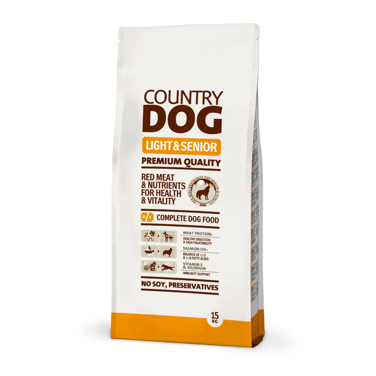 COUNTRY DOG FOOD Light & Senior, XS-XL, Pui, hrana uscata caini senior, obezitate, 15kg