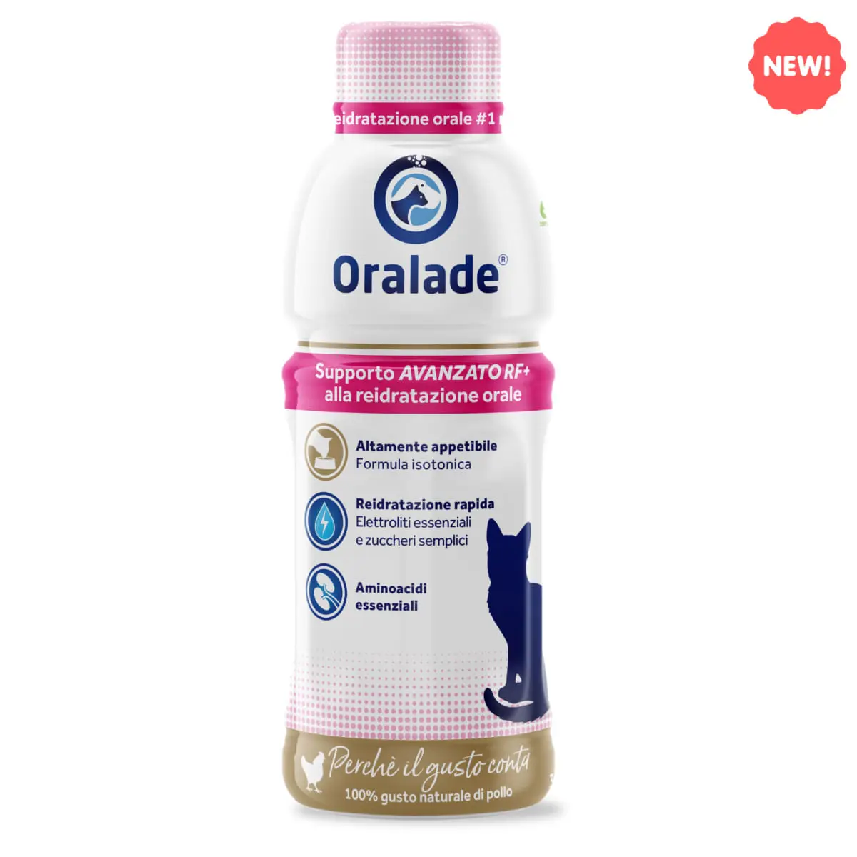 ORALADE Advance RF+ Oral Rehidratation Support, Pui, dieta veterinara, flacon hrana lichida pisici, sistem renal, 330ml