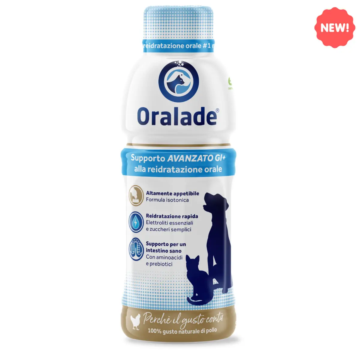 ORALADE Advance GI Oral Rehidratation Support, Pui, dieta veterinara, flacon hrana lichida caini si pisici, sistem digestiv, 500ml