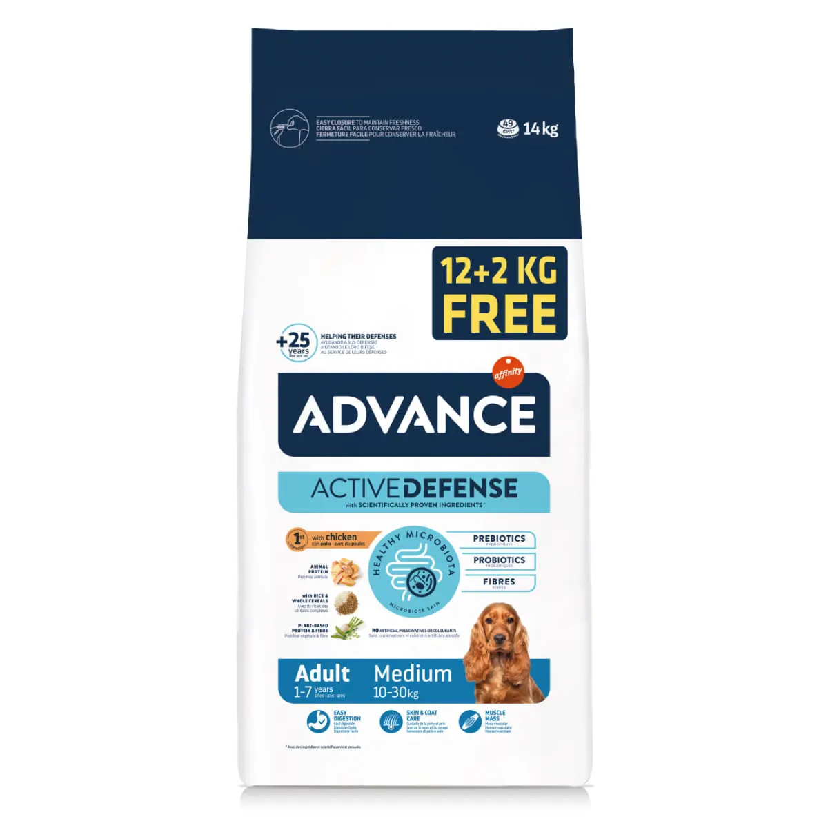 ADVANCE Dog Medium Adult, M, Pui, hrana uscata caini ADVANCE Adult Medium, M, Pui, hrana uscata caini, GRATUIT, 12 + 2KG - Image 2