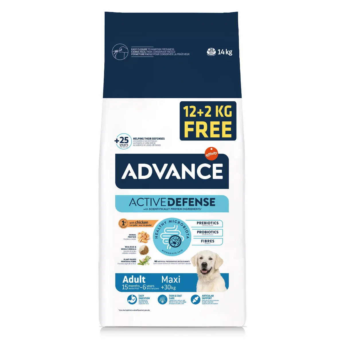 ADVANCE Adult Maxi, L-XL, Pui, hrana uscata caini, 14kg ADVANCE Adult Maxi, L-XL, Pui, hrana uscata caini, GRATUIT, 12 + 2KG - Image 2