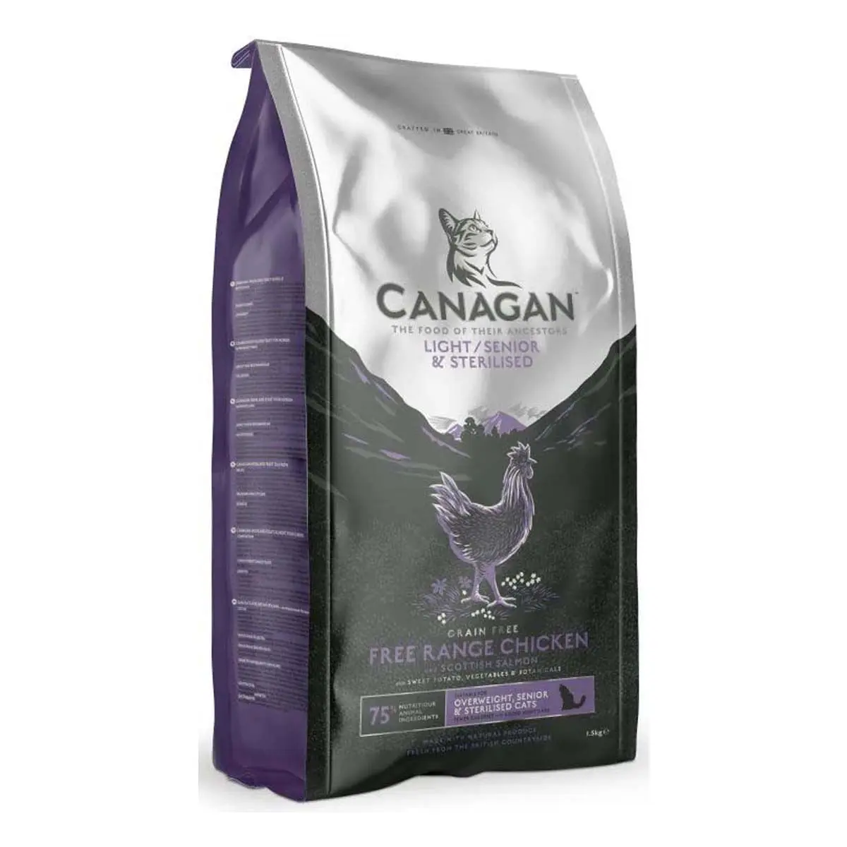 CANAGAN Light Senior & Sterilised, Pui, hrana uscata fara cereale pisici sterilizate senior, obezitate, 4kg