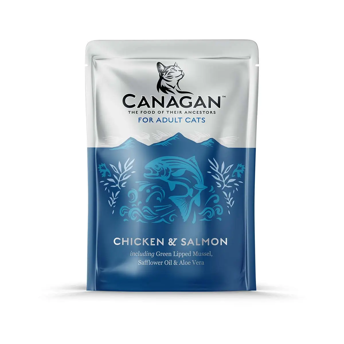 CANAGAN, Pui si Somon, plic hrana umeda fara cereale pisici, (in supa), 85g