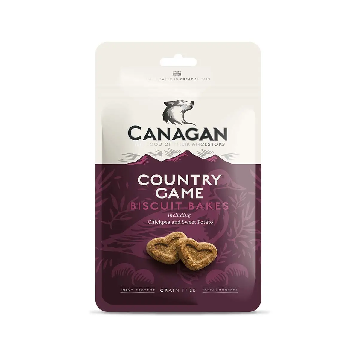CANAGAN Country Game Biscuit Bakes, XS-XL, Rata si Vanat, punguta recompense fara cereale caini junior & adult, 150g
