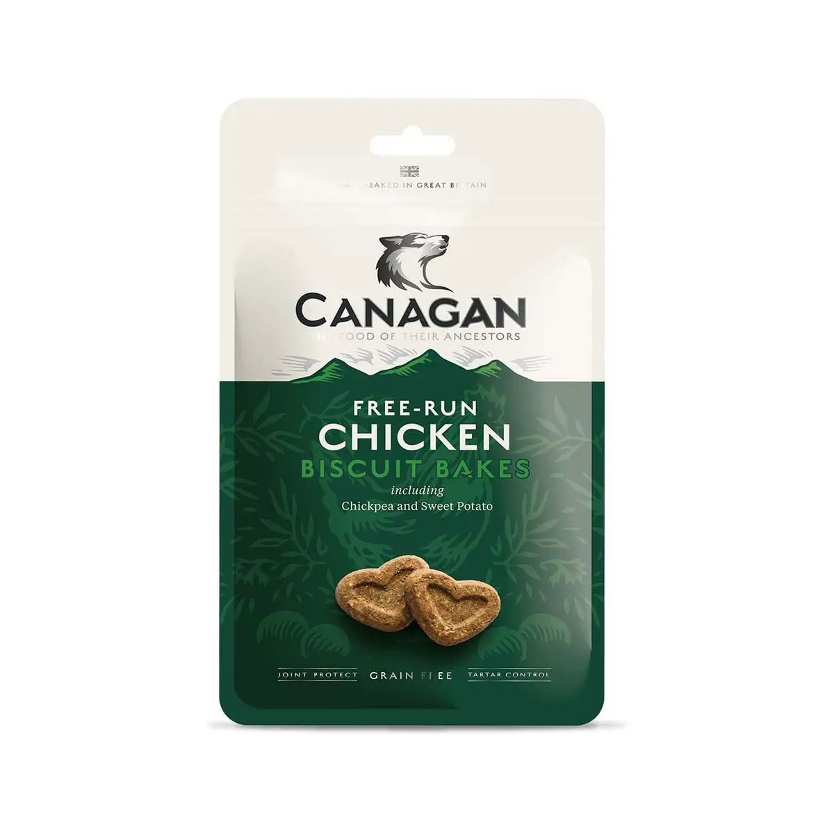 CANAGAN Free-Run Chicken Biscuit Bakes, XS-XL, Pui, punguta recompense fara cereale caini junior & adult, 150g