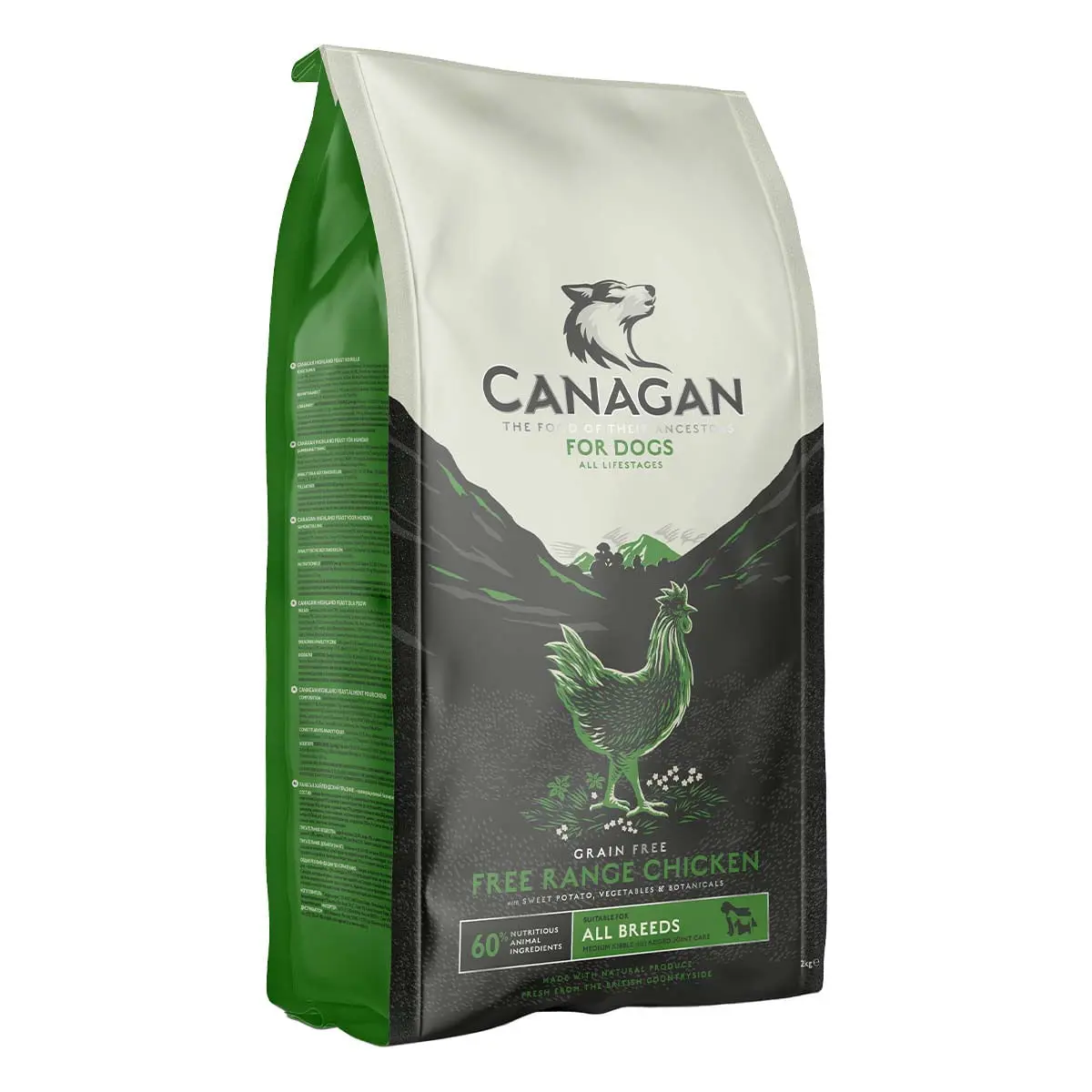 CANAGAN Free Range Chicken, XS-XL, Pui, hrana uscata fara cereale caini junior & adult, 2kg