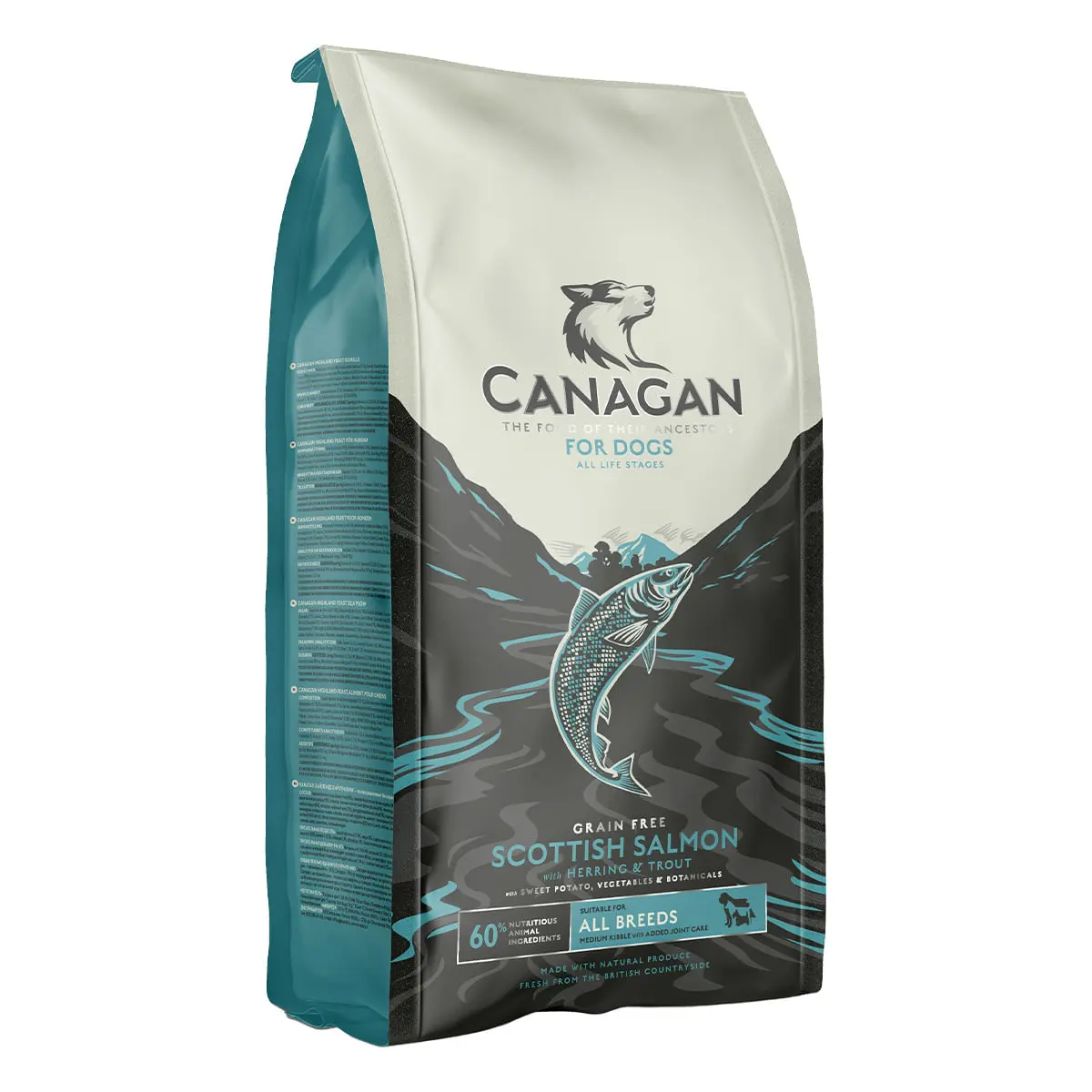 CANAGAN Scottish Salmon, XS-XL, Somon, hrana uscata fara cereale caini junior & adult, 12kg