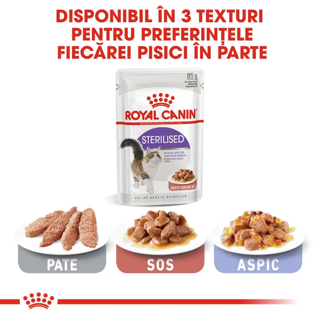 ROYAL CANIN Sterilised Adult, hrana umeda pisici sterilizate, (in sos), 85g - Image 8