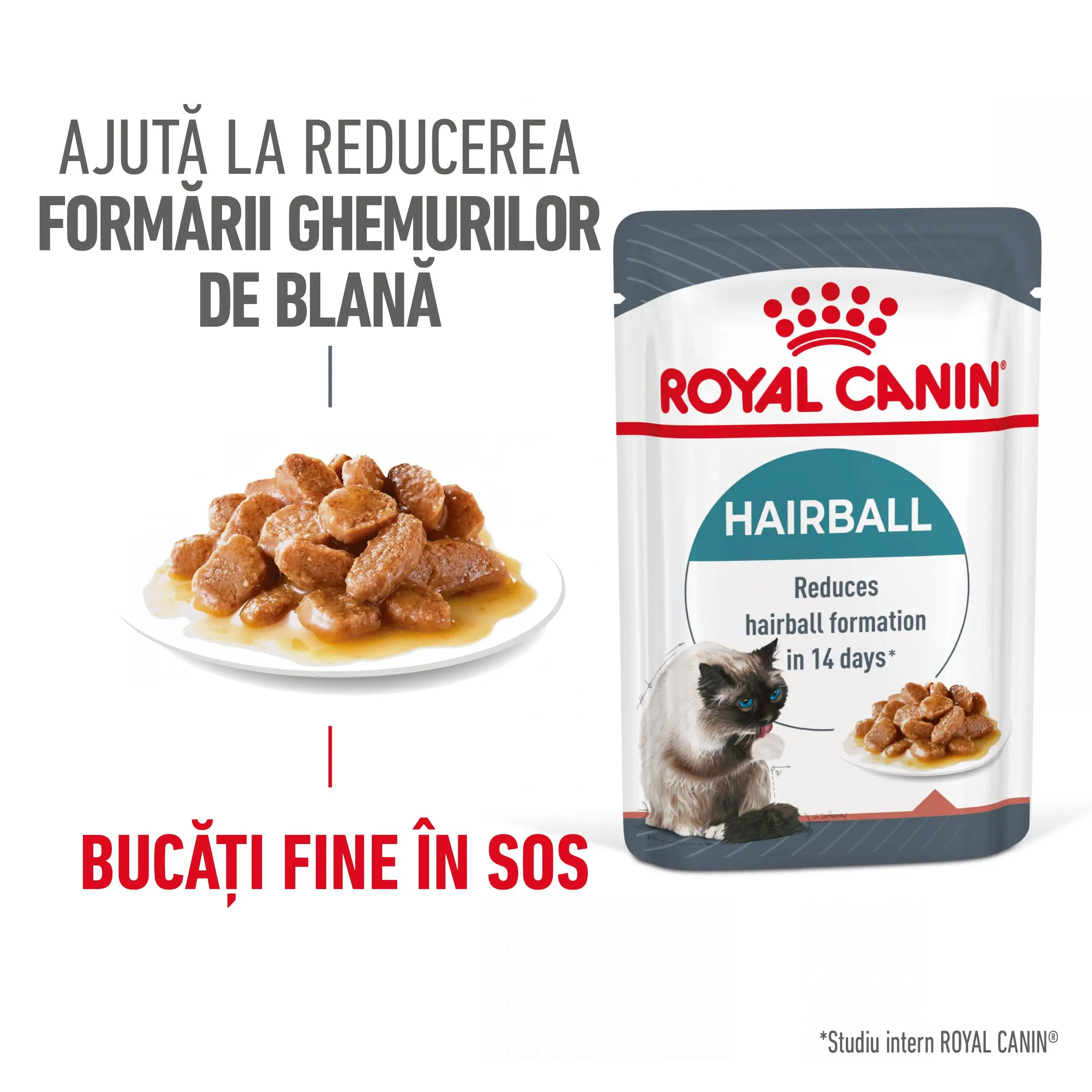 ROYAL CANIN Hairball Care Adult, hrana umeda pisici, limitarea ghemurilor de blana, (in sos), 85g