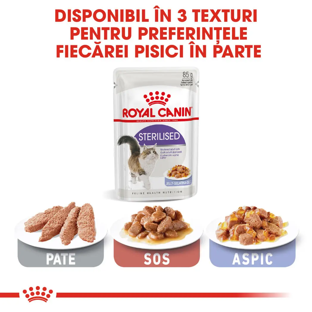 ROYAL CANIN Sterilised Adult hrana umeda pisici sterilizate (in aspic), 85g - Image 8
