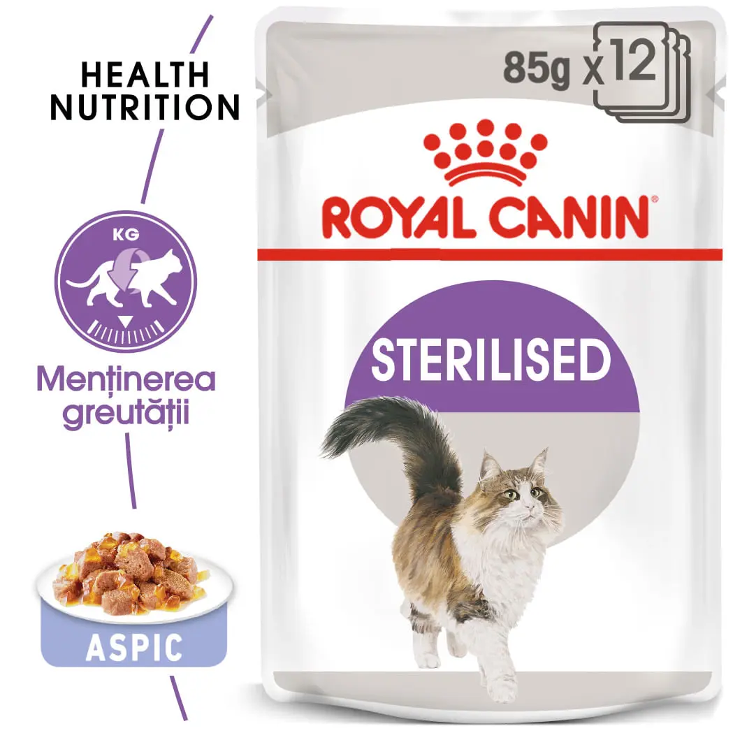 ROYAL CANIN Sterilised Adult hrana umeda pisici sterilizate (in aspic), bax, 85g x 12buc - Image 2