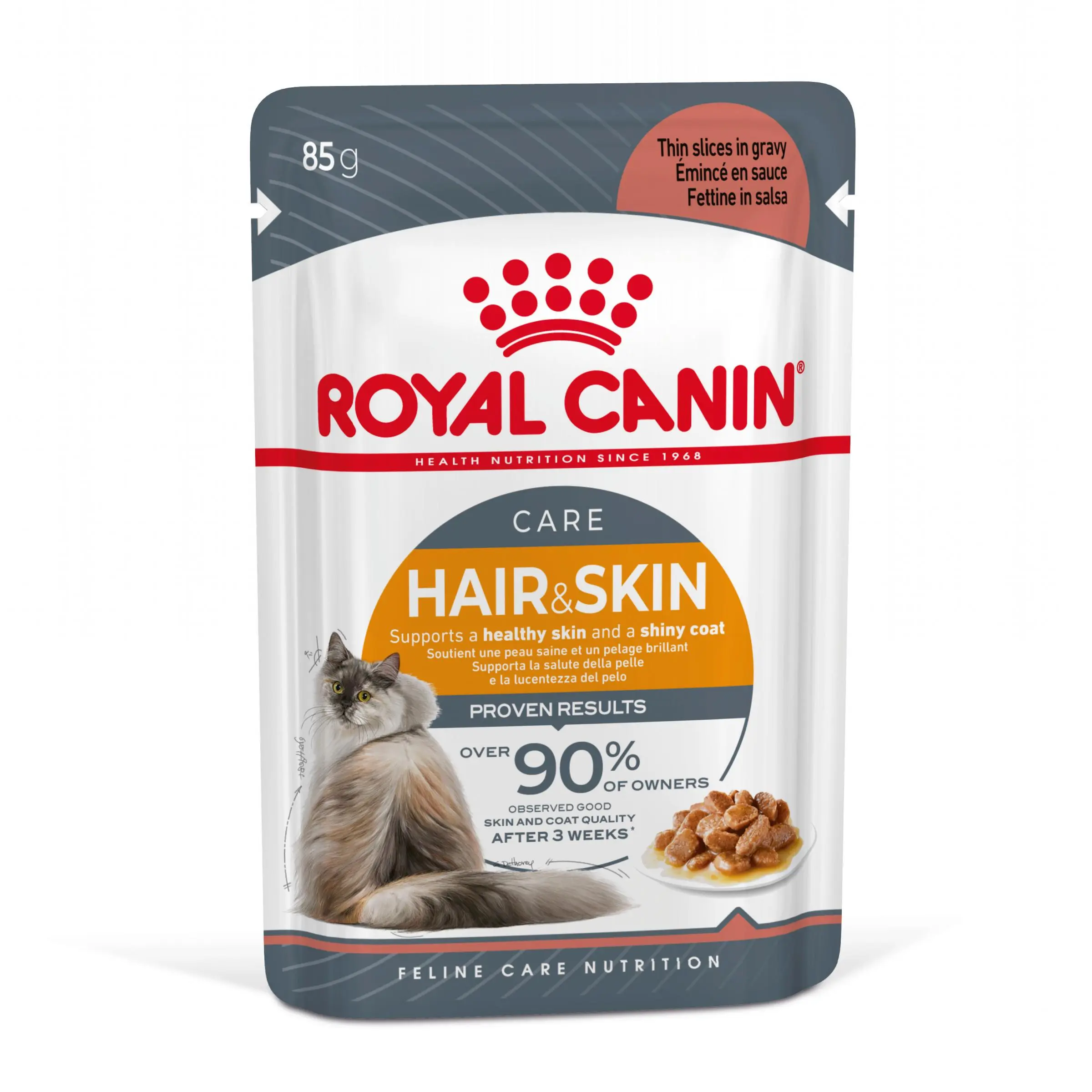 ROYAL CANIN Hair & Skin Care Adult, hrana umeda pisici, piele & blana, (in sos), 85g - Image 3