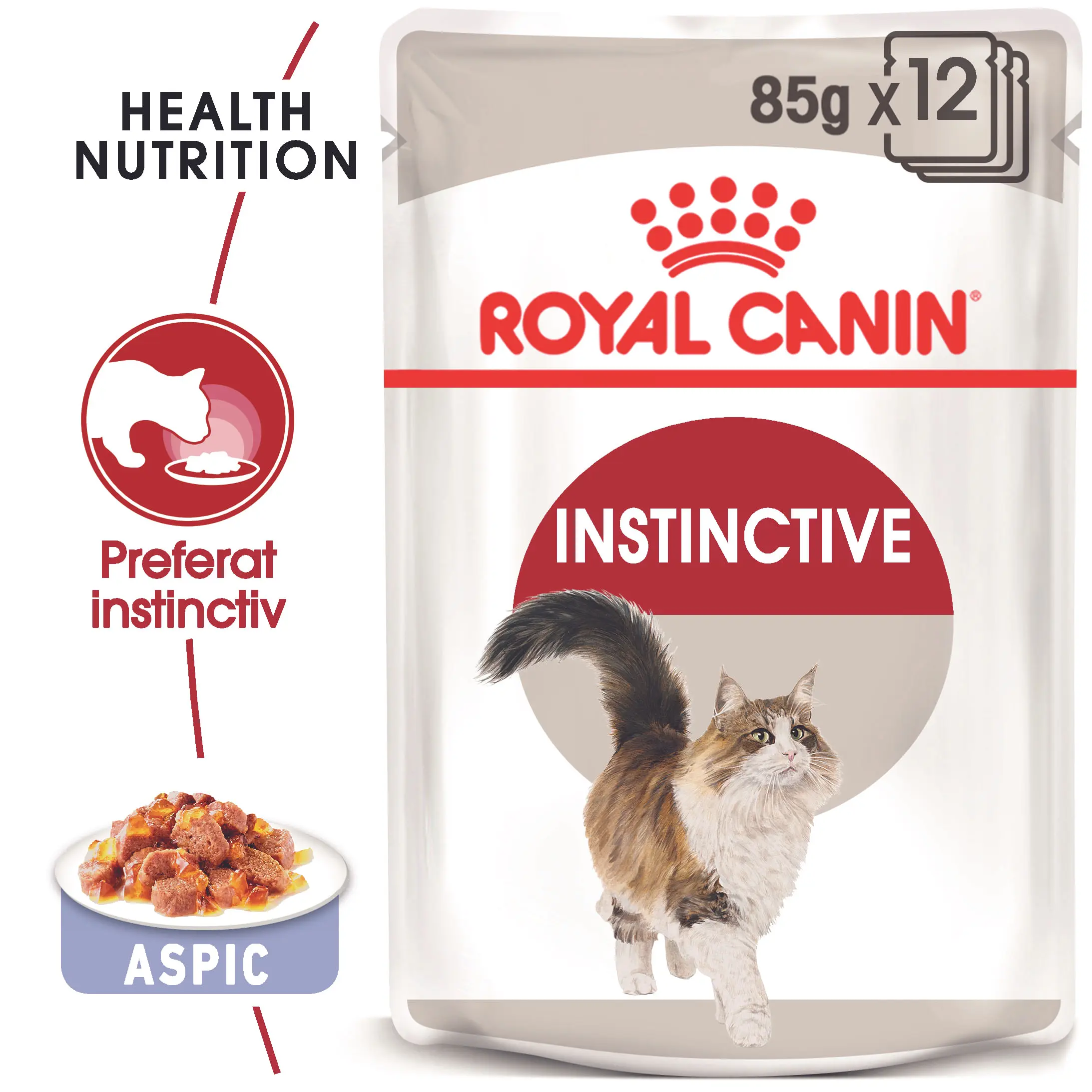 ROYAL CANIN Instinctive Adult, hrana umeda pisici, (in aspic), bax, 85g x 12buc