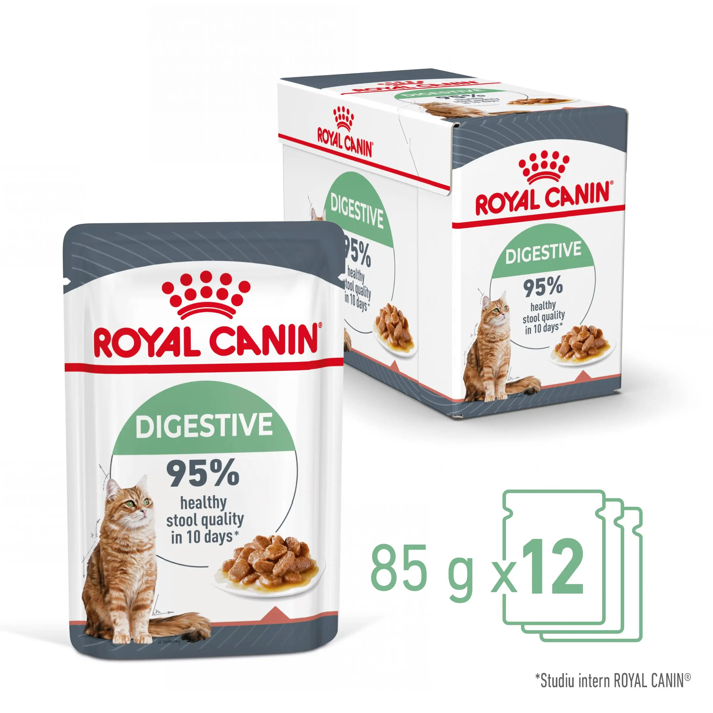 ROYAL CANIN Digest Sensitive Care Adult, hrana umeda pisici, confort digestiv, (in sos), bax, 85g x 12buc