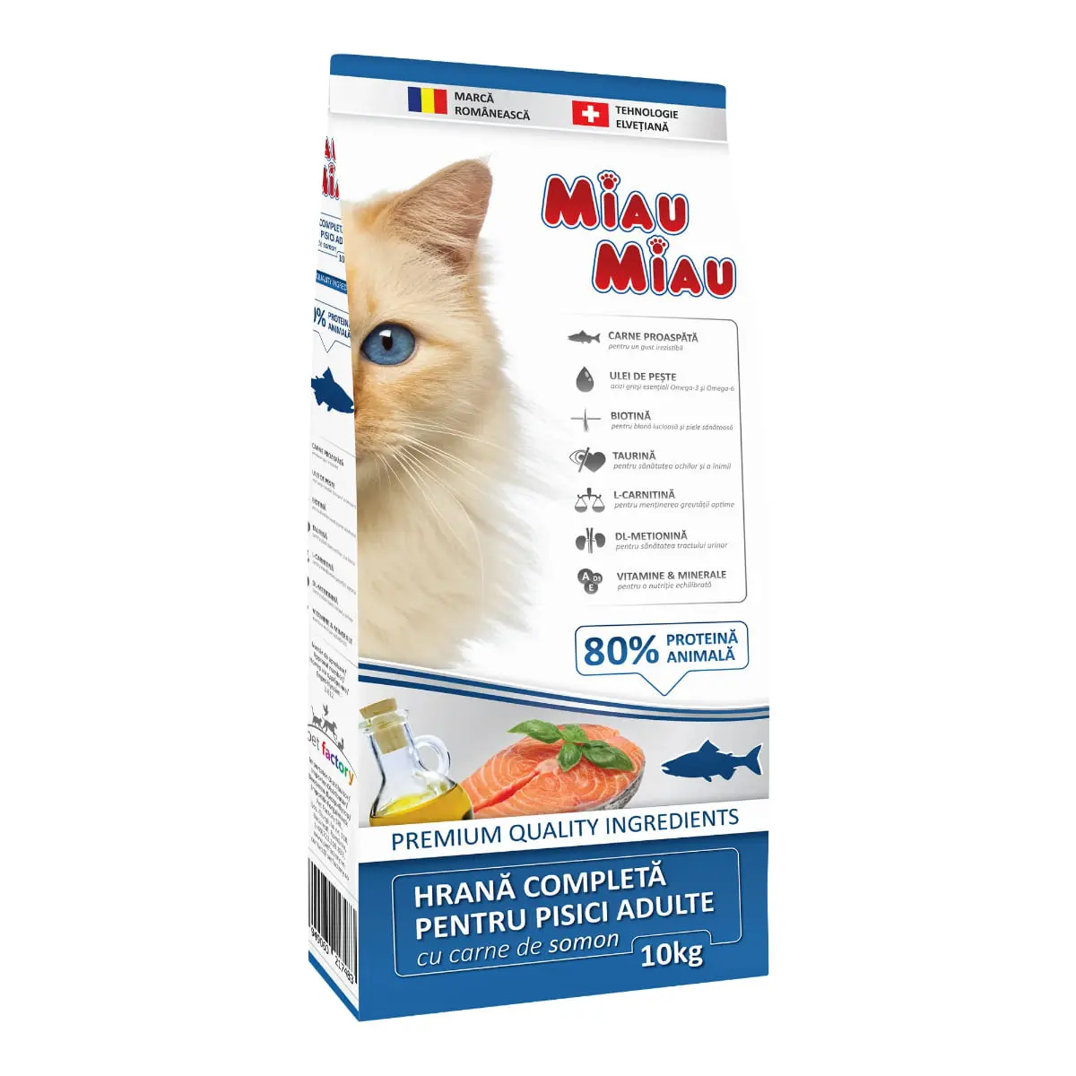 MIAU MIAU, Somon, hrana uscata pisici, 10kg - Image 2