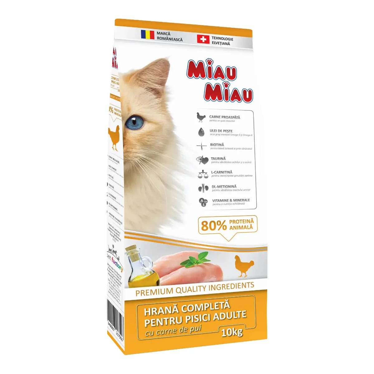 MIAU MIAU, Pui, hrana uscata pisici, 10kg