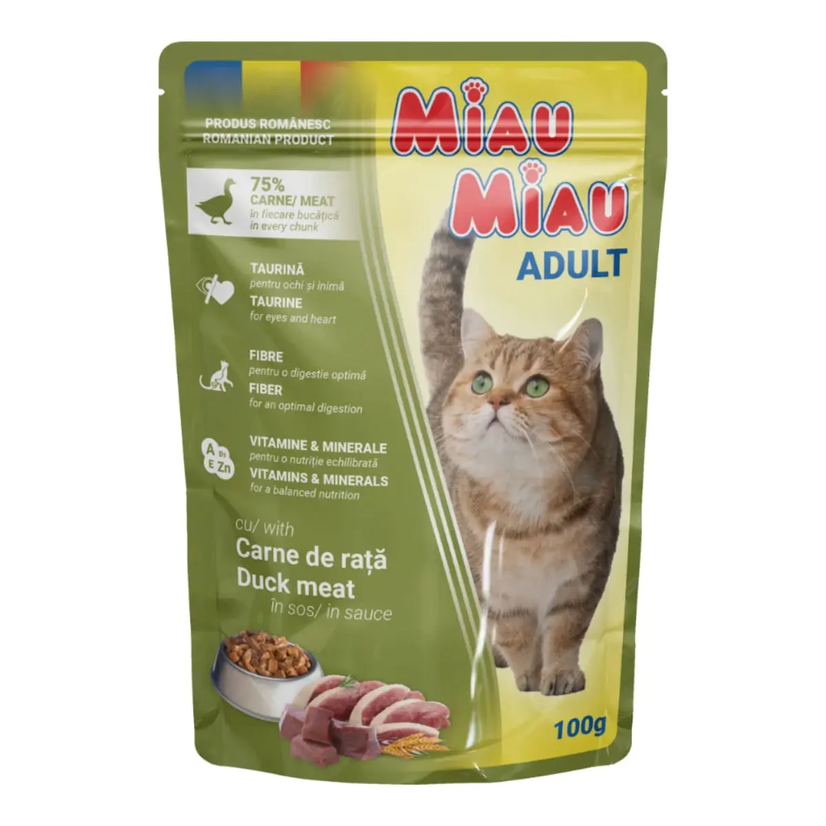 MIAU MIAU, Rata, plic hrana umeda pisici, (in sos), 100g