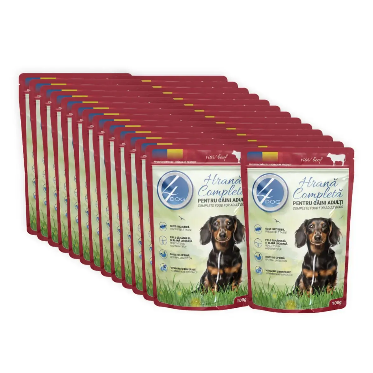 4DOG, XS-XL, Vita, plic hrana umeda caini, (in sos), bax, 100g x 24buc - Image 2