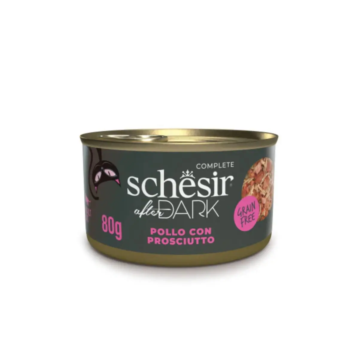 SCHESIR After Dark, Pui si Sunca, conserva hrana umeda fara cereale pisici, (in supa), 80g