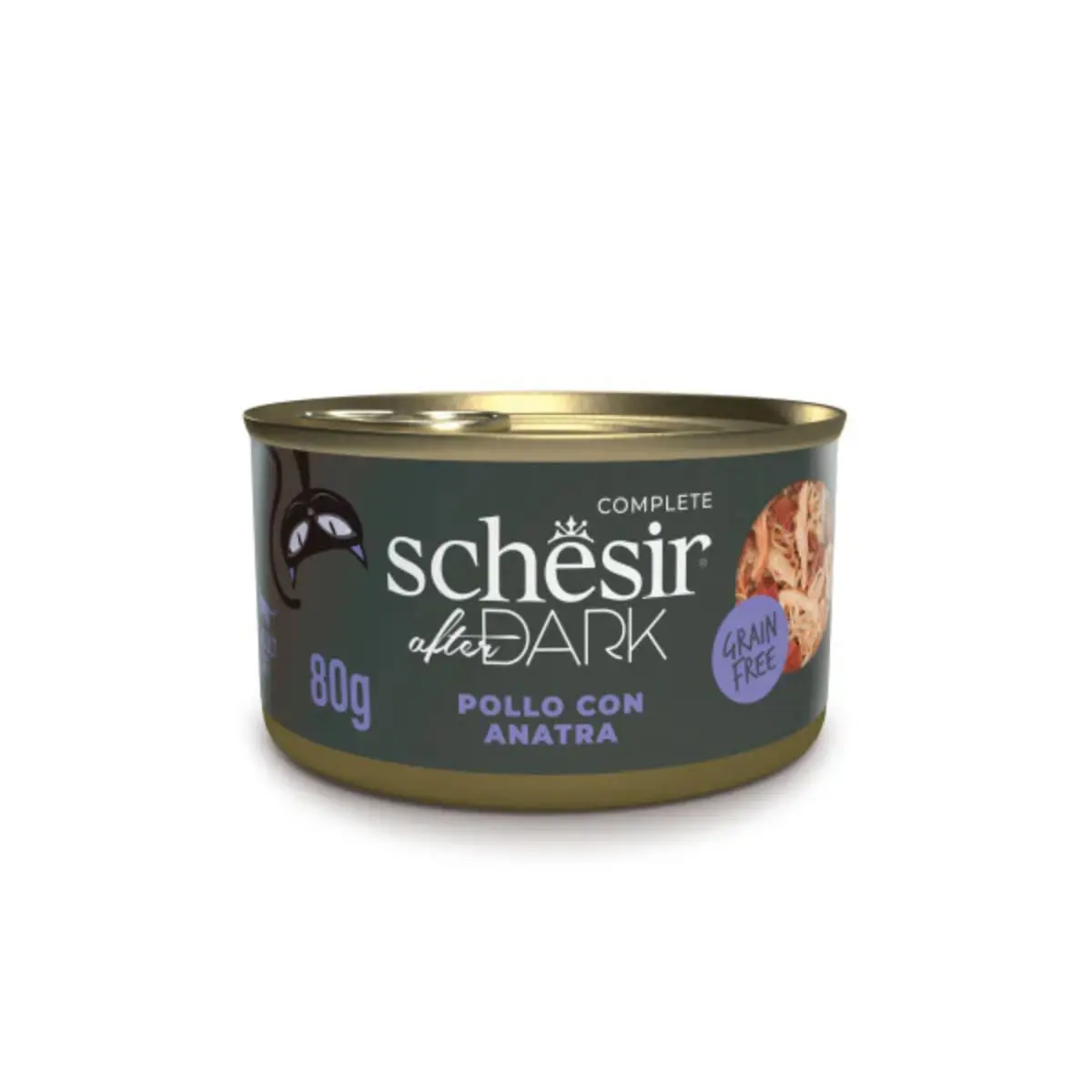 SCHESIR After Dark, Pui si Rata, conserva hrana umeda fara cereale pisici, (in supa), 80g