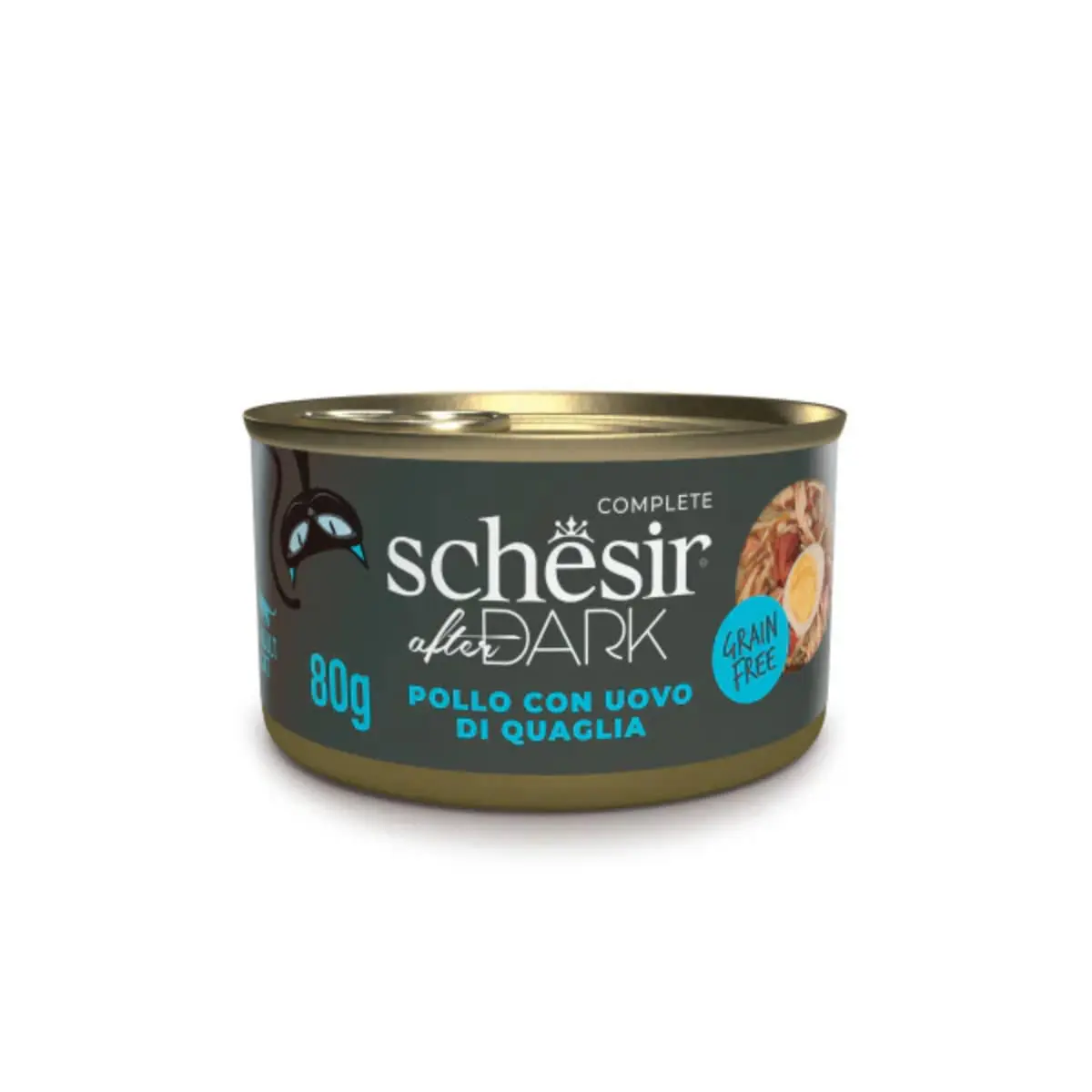 SCHESIR After Dark, Pui si Ou de Prepelita, conserva hrana umeda fara cereale pisici, (in supa), 80g