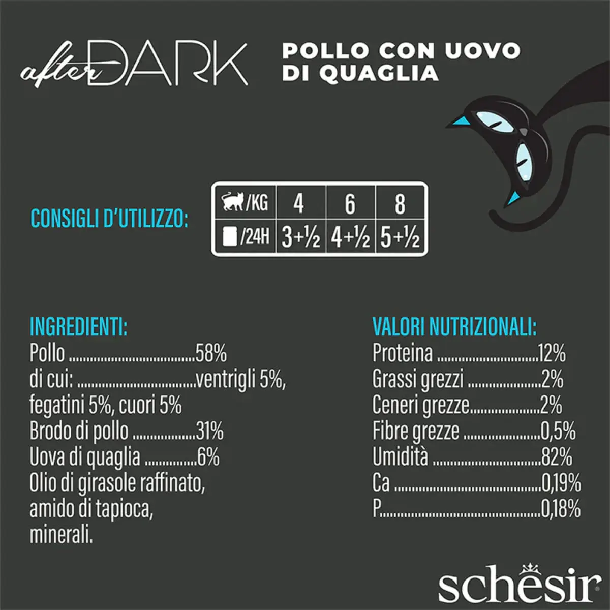 SCHESIR After Dark, Pui si Ou de Prepelita, conserva hrana umeda fara cereale pisici, (in supa), 80g - Image 5