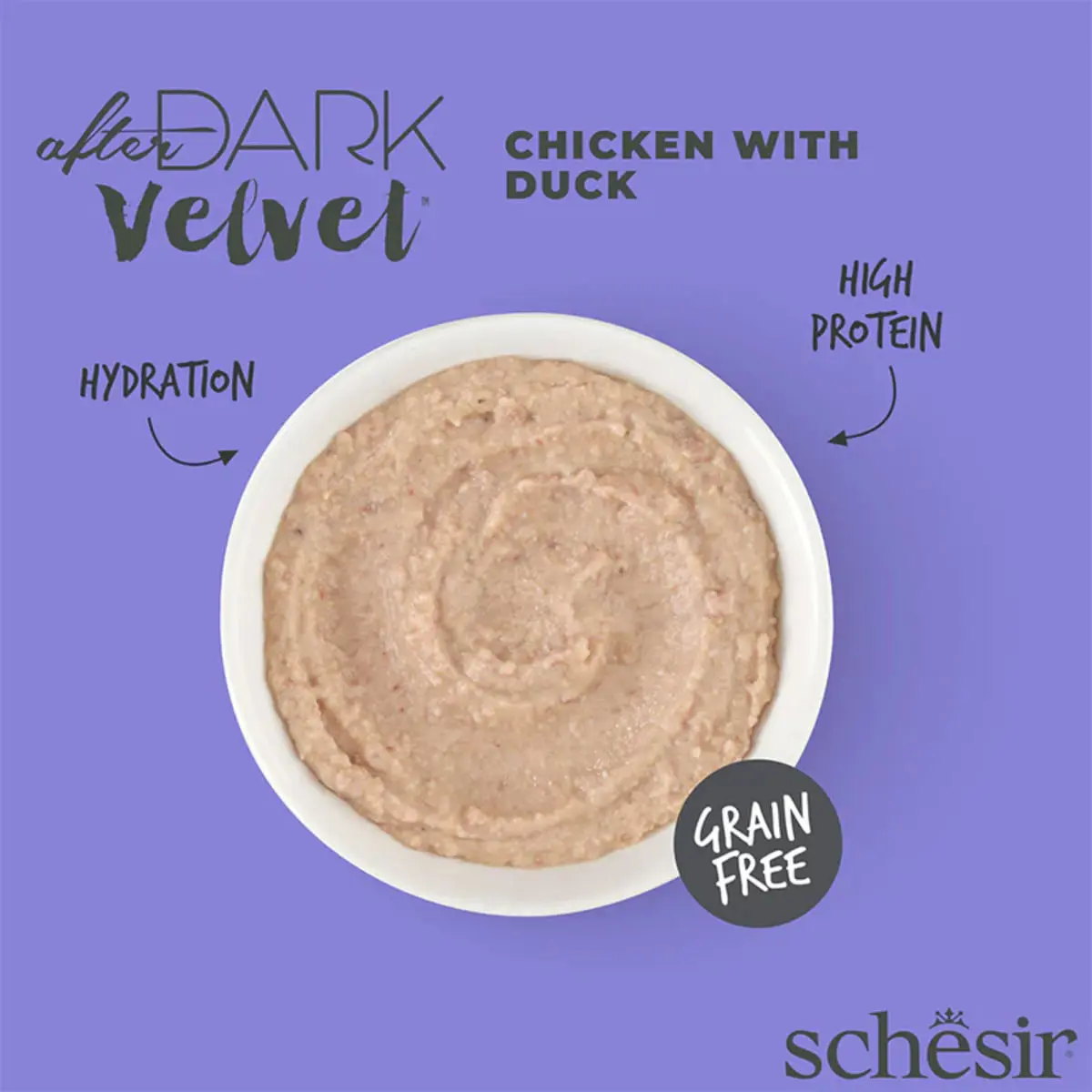 SCHESIR After Dark Velvet Mousse, Pui si Rata, plic hrana umeda fara cereale pisici, (mousse), 80g - Image 6