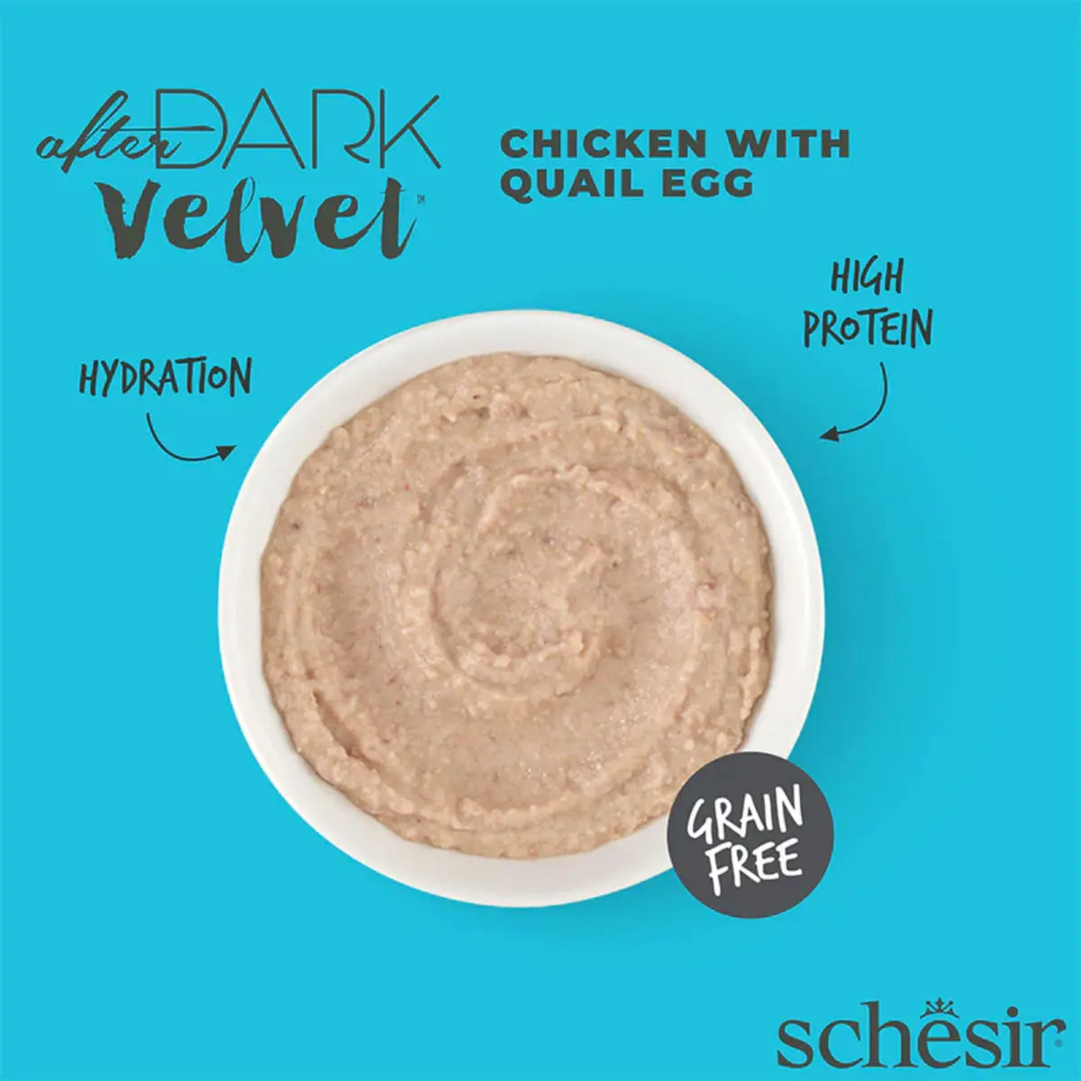 SCHESIR After Dark Velvet Mousse, Pui si Ou de Prepelita, plic hrana umeda fara cereale pisici, (mousse), 80g - Image 6