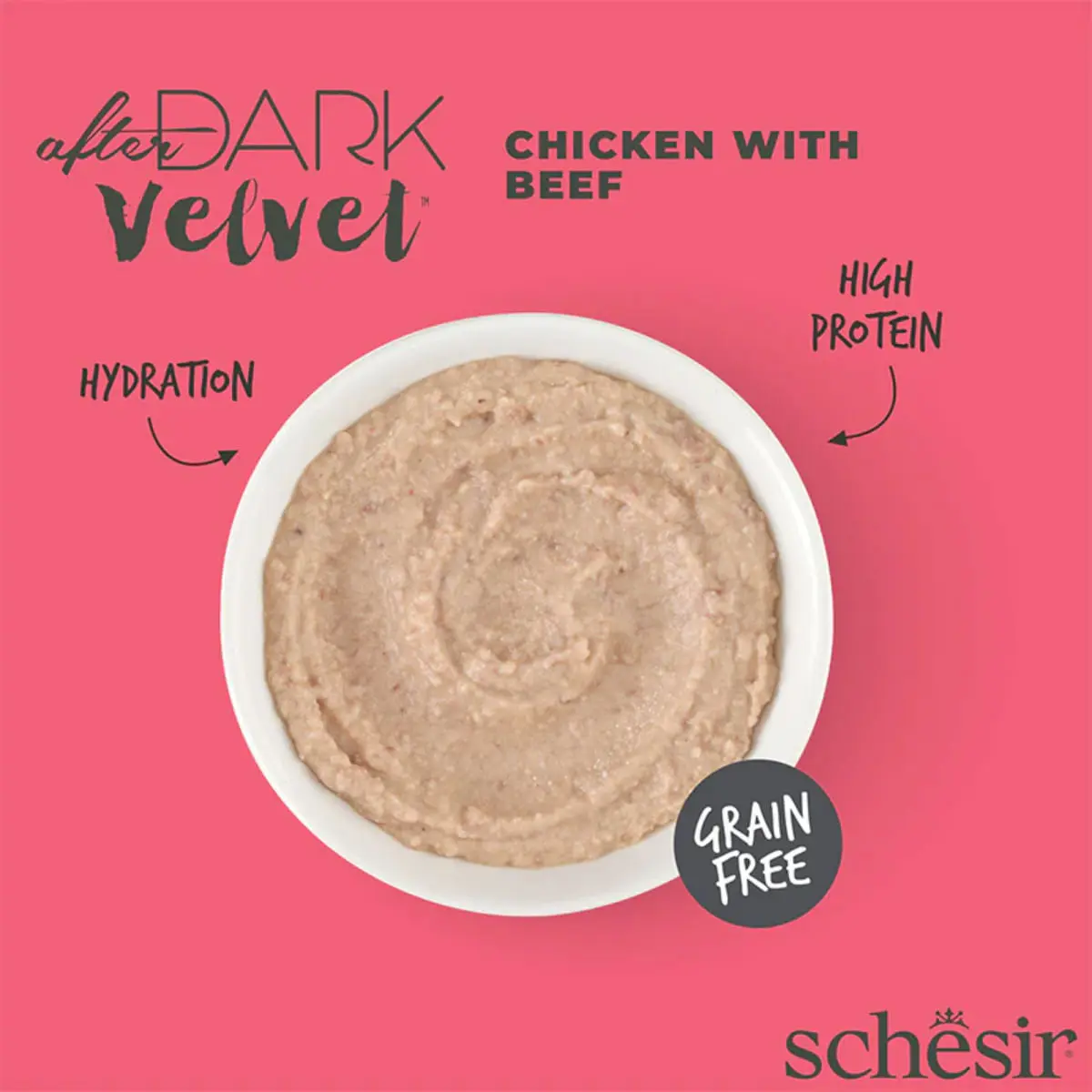 SCHESIR After Dark Velvet Mousse, Pui si Vita, plic hrana umeda fara cereale pisici, (mousse), 80g - Image 6
