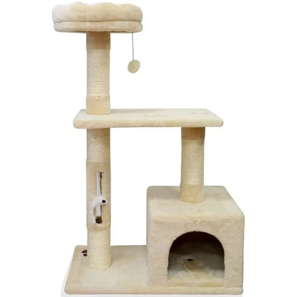 MIAU MIAU Home, ansamblu de joaca pisici, crem, 60x33.5x96cm - Image 2