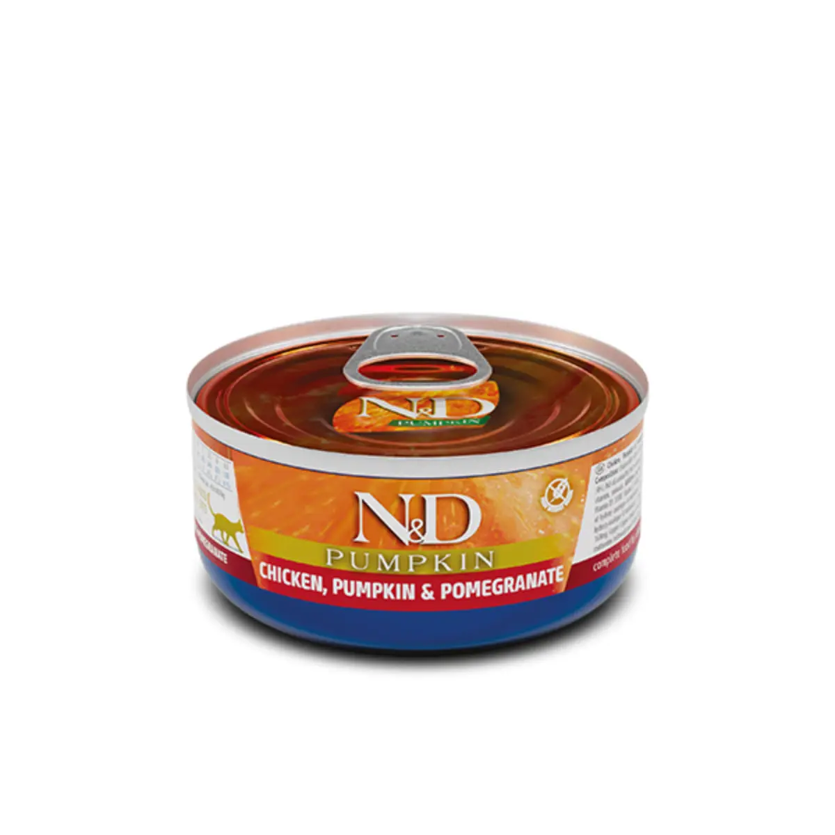 N&D Pumpkin, Pui si dovleac, conserva hrana umeda fara cereale pisici, (in aspic), 70g - Image 2
